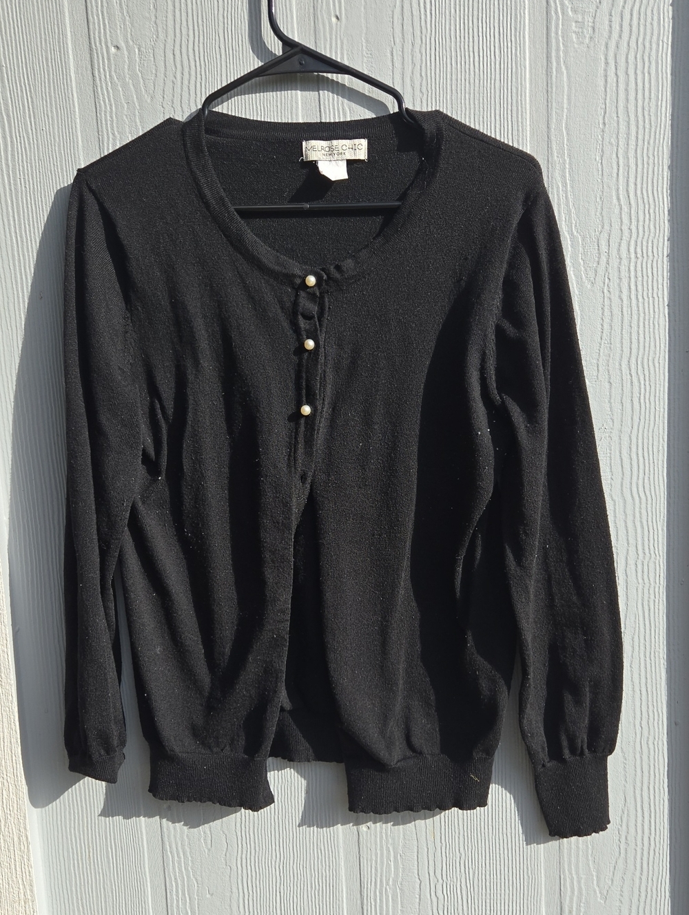 Melrose Chic | Black Cardigan w/ Pearl Buttons